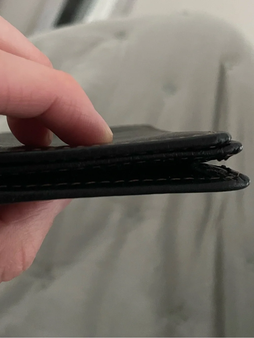 Jack Georges Black Leather Bi-Fold Card Holder